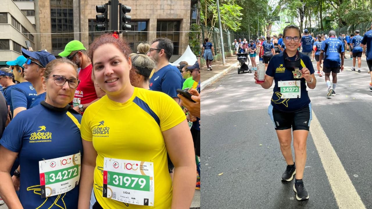 Regina e Lígia na 100ª São Silvestre.