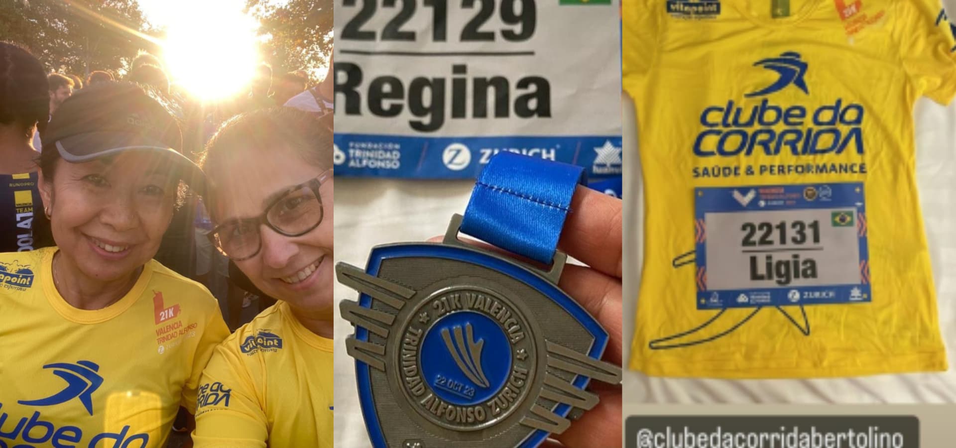 Equipe do Clube da Corrida na Meia Maratona de Valencia 2023 após a conclusão da prova.
