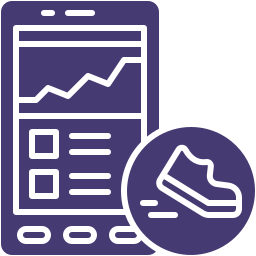 Ícone representando treinamento de corrida online e consultoria à distância.