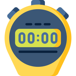 Ícone de cronômetro de treinador personal trainer para corrida e treinamento físico presencial.