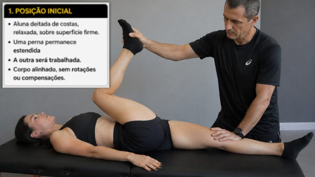 Imagem do Alongamento passivo de isquitibiais eficaz no tratamento da síndrome do trato iliotibial.